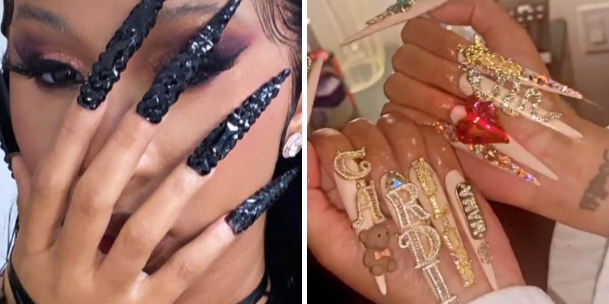 The Story Behind Cardi B's Crystal Acrylic Nails at The 2018