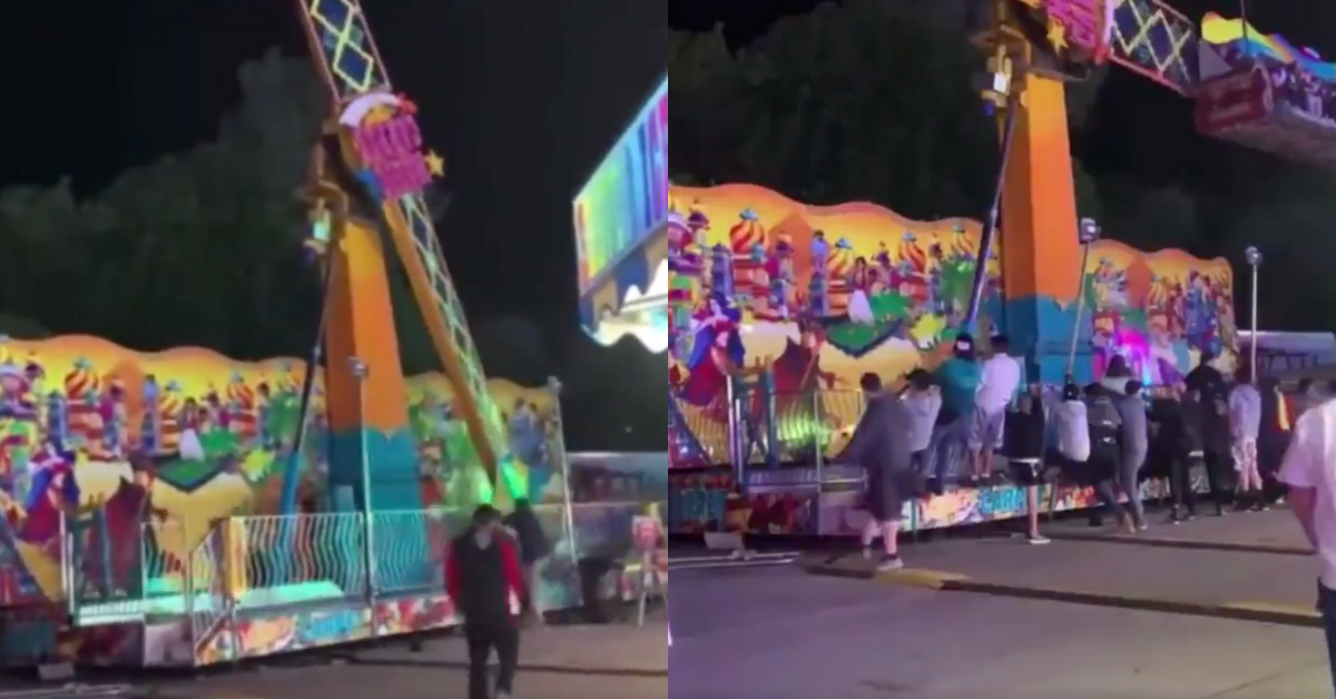 Michigan Carnival Attendees Rush To Stop Ride From Toppling Over In Heart-Pounding Video
