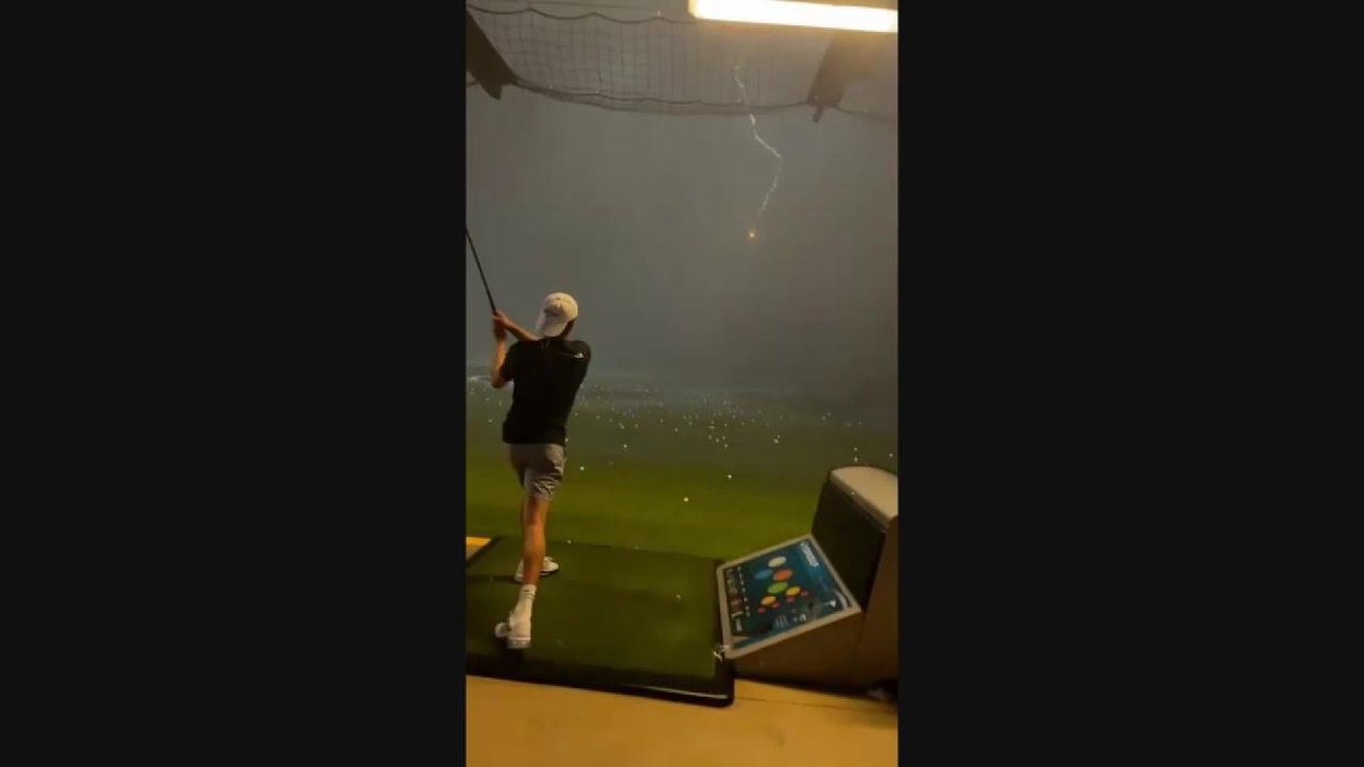 Texas video shows golf ball struck by lightning while hurtling through the sky