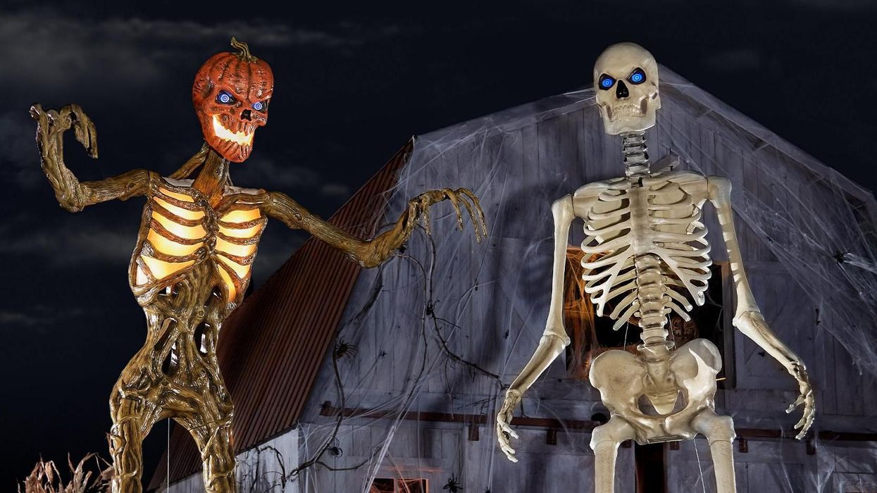 That awesome 12-foot Home Depot skeleton is back – and this year he brought a friend