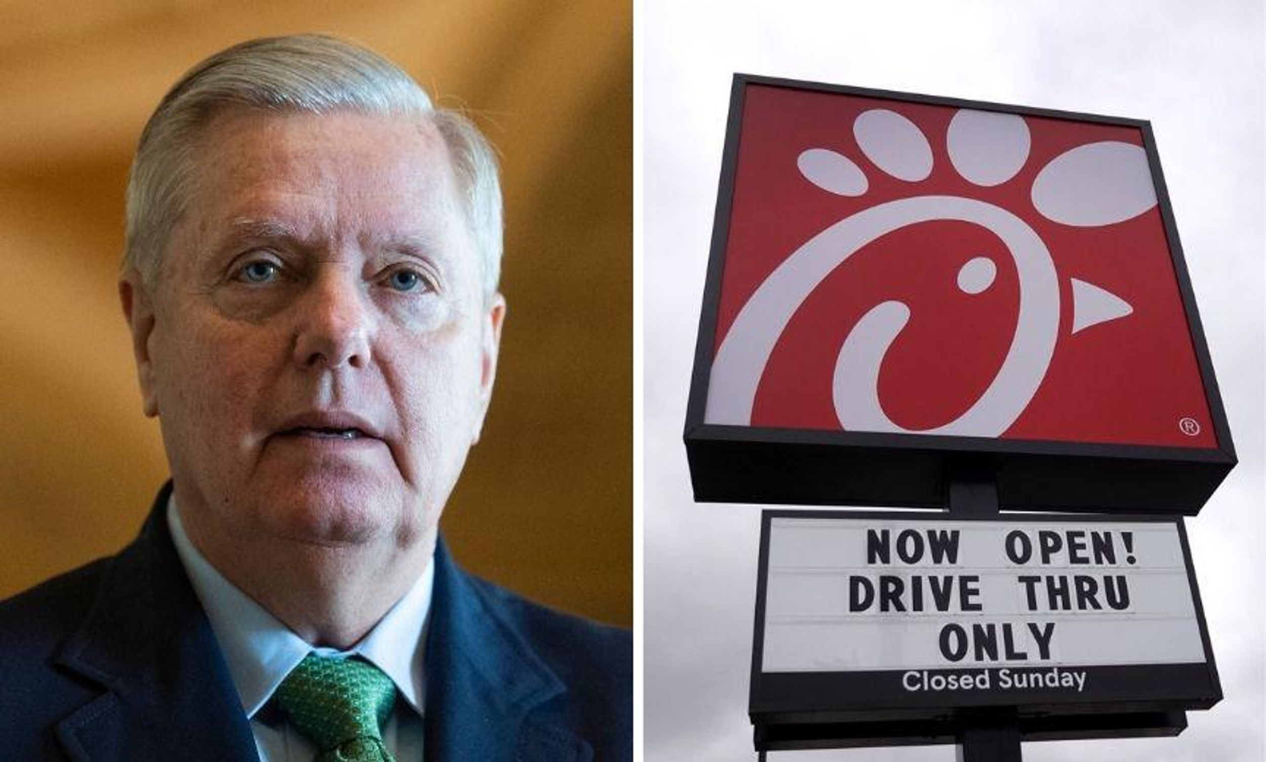 Lindsey Graham Mocked Over Tweet Declaring He Would 'Go to War' for Chick-Fil-A