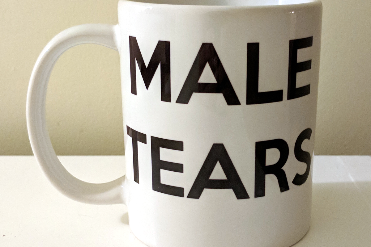 Joe Biden Drinking Out Of Misandrist 'MALE TEARS' Mug In Child Tax Credit Speech
