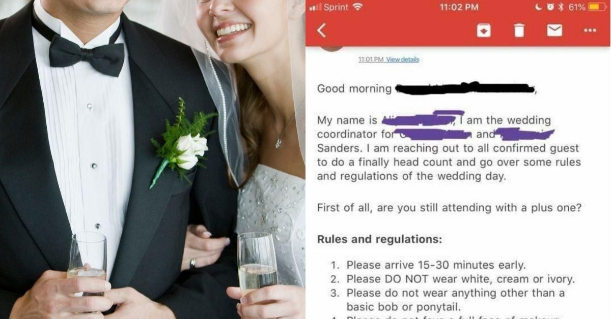 Bride's Extreme List Of 'Rules And Regulations' For Wedding Guests Leaves The Internet Speechless