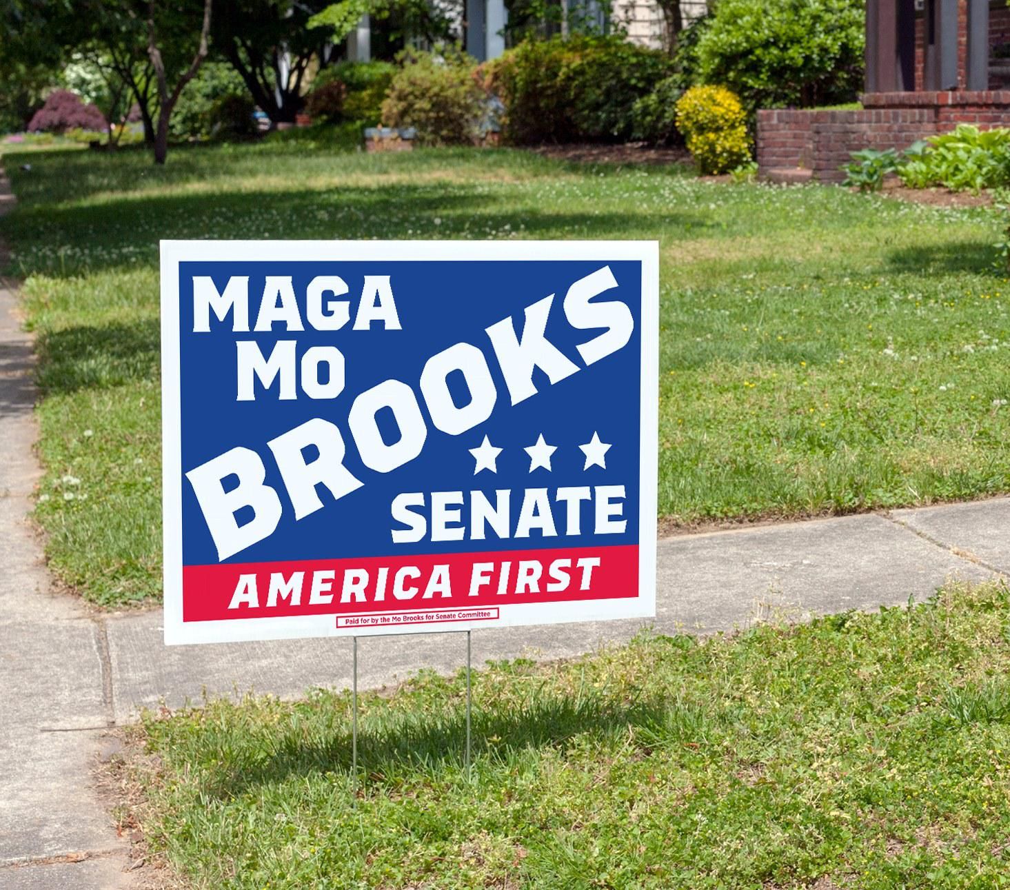 A 'MAGA Mo' campaign sign. 
