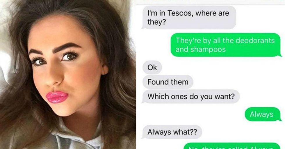 Dad's sincere texts while buying pads for his daughter are a hilarious attempt to get it right