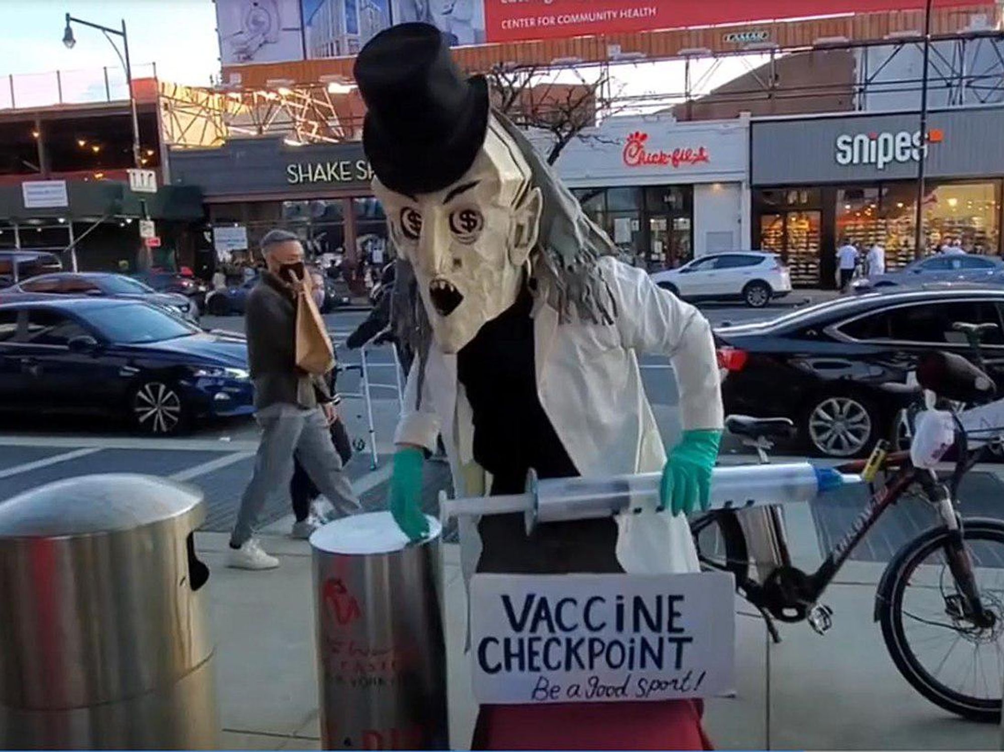 Covid-19 vaccine protest in Brooklyn, NY.
