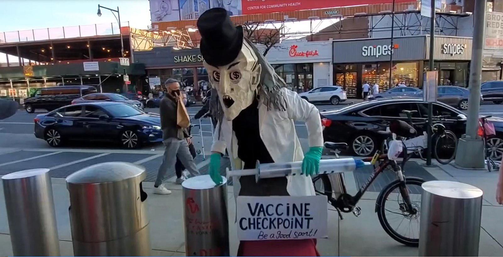 Covid-19 vaccine protest in Brooklyn, NY.