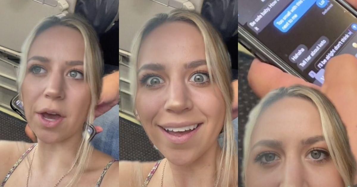 Woman Stunned After Seeing Guy Next To Her On Plane Text That He's Sitting Next To A 'Fat A**'