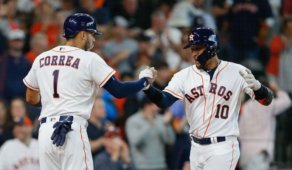 Astros' Carlos Correa and Yuli Gurriel