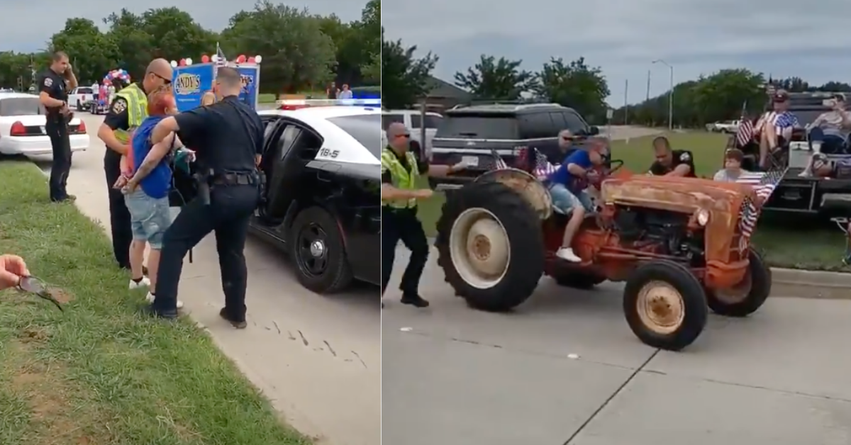 Texas Woman On Tractor Leads Cops On Bizarre Chase After They Wouldn't Let Her Enter July 4th Parade