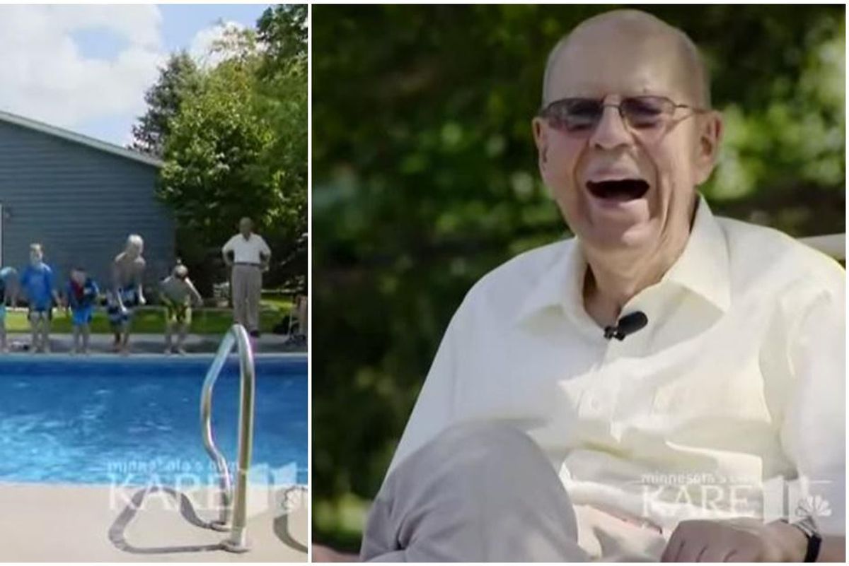A 94-year-old widower built a community pool to share with everyone after losing his wife