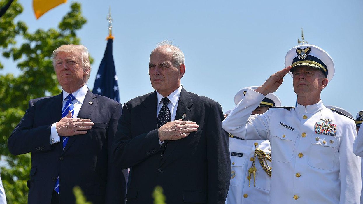 John Kelly, center, with former President Trump. 