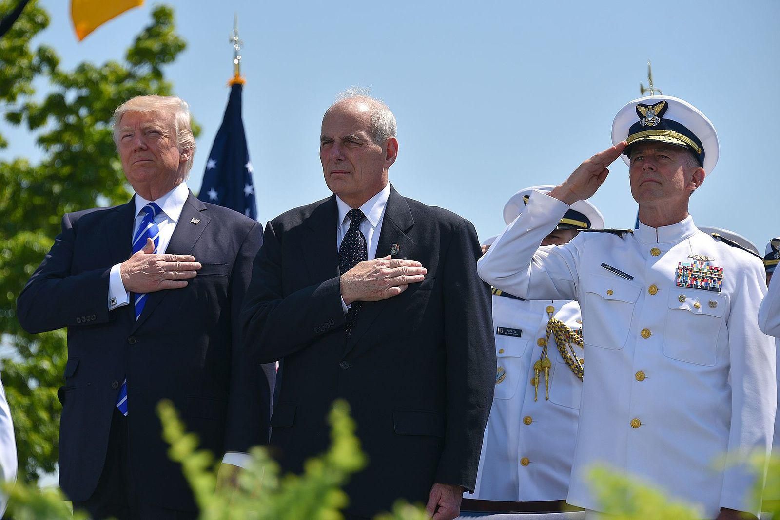 John Kelly, center, with former President Trump. 