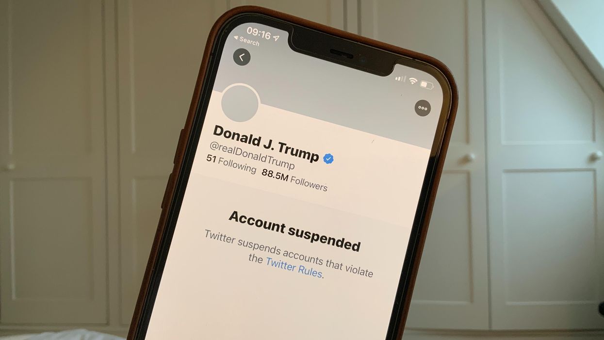 Former President Trump's suspended Twitter. 