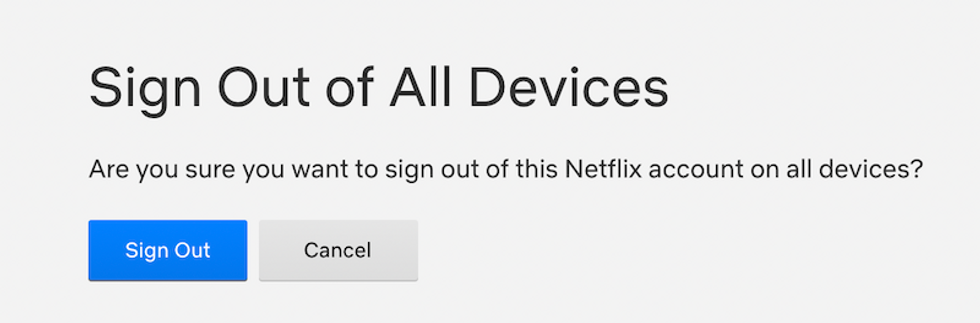 Netflix log out