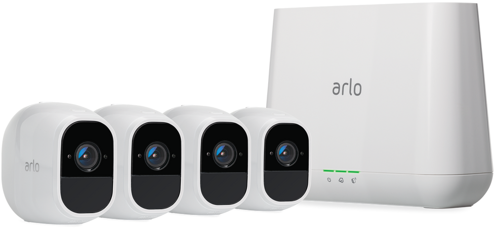 a photo of Arlo security camera bundle with hub.