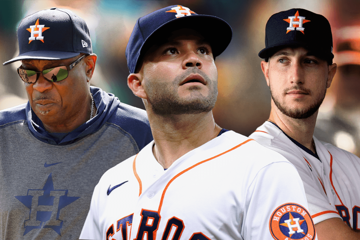 Astros Dusty Baker, Jose Altuve, Kyle Tucker