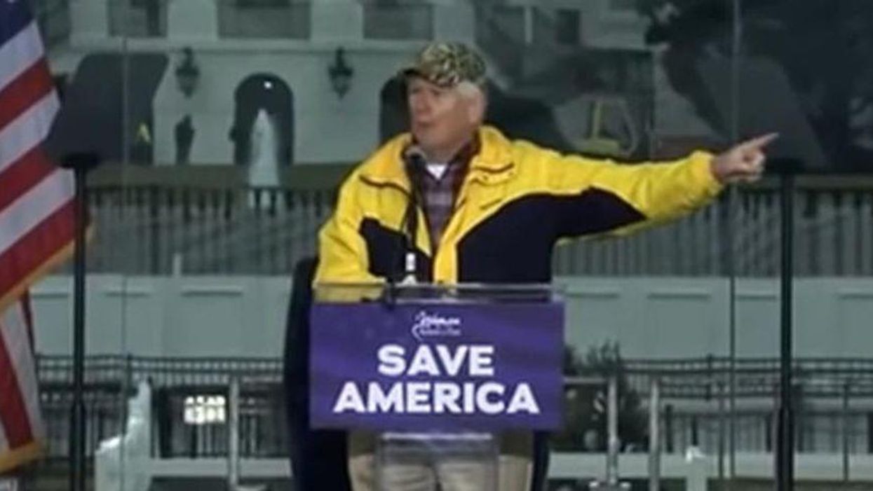 Rep. Mo Brooks speaks at the "Stop the Steal" rally on January 6, 2021.