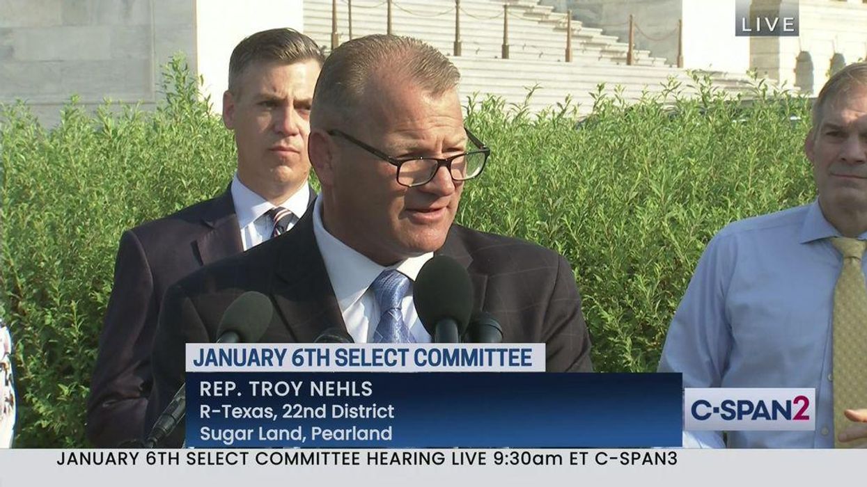 Rep. Troy Nehls speaks at a news conference with House Republicans on July 27, 2021.