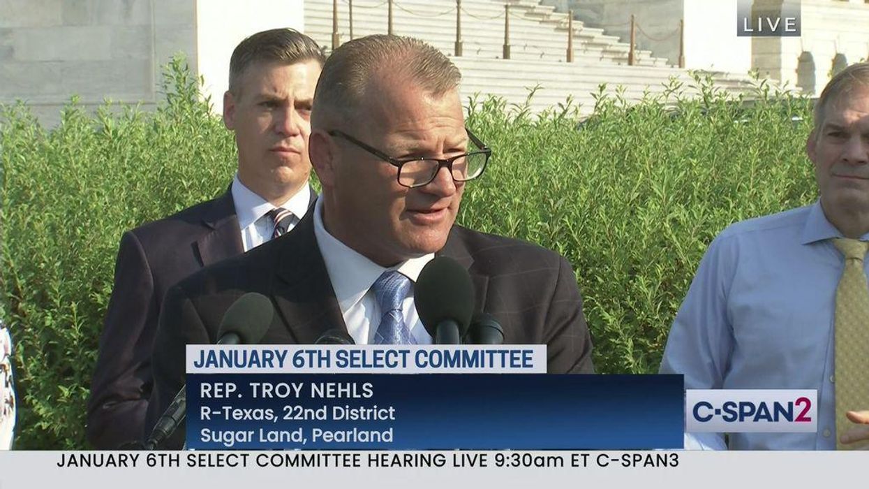 Rep. Troy Nehls speaks at a news conference with House Republicans on July 27, 2021.