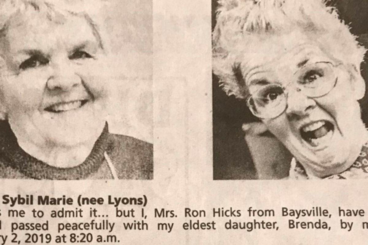 sybil marie hicks, sybil hicks obituary, funny obituaries