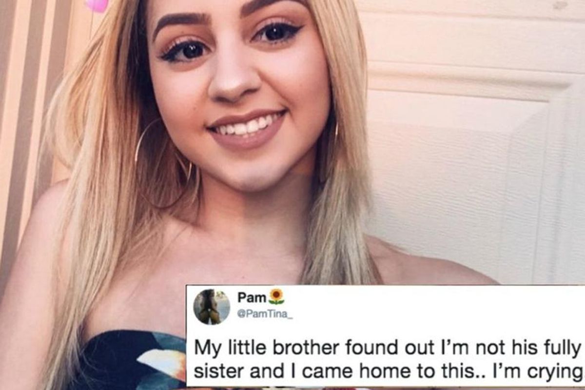 screenshot of a young woman next to a comment.