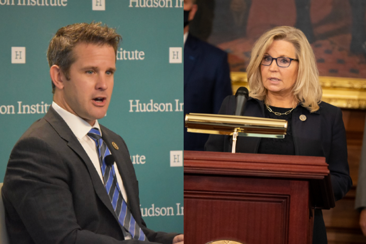 Reps. Adam Kinzinger, left, and Liz Cheney