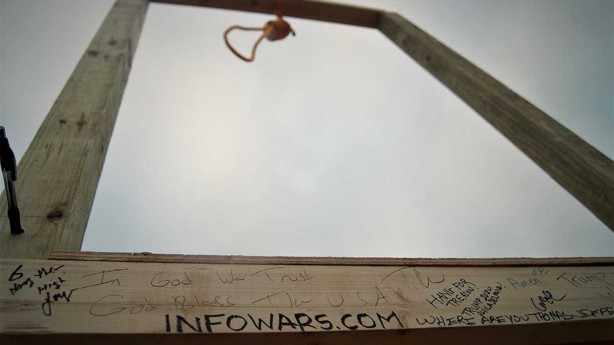 Gallows at the January 6, 2021 Capitol insurrection.
