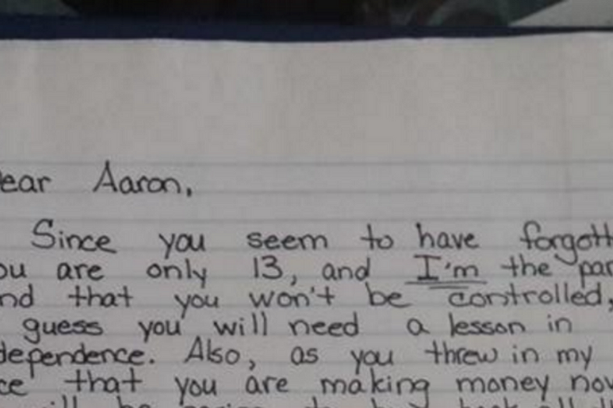 Mom defends tough-love letter to 13-year-old son after getting shamed online