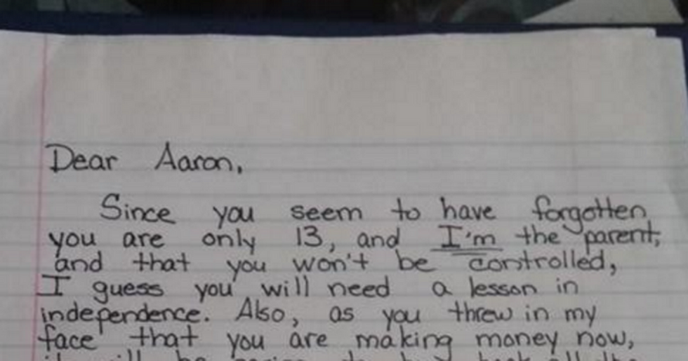 Mom defends tough-love letter to 13-year-old son after getting shamed online