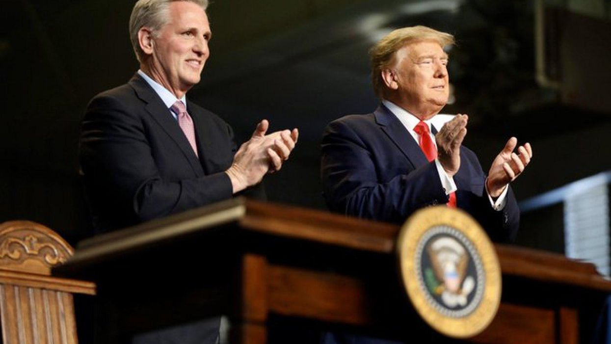 House Minority Leader Kevin McCarthy, left, and former President Trump.