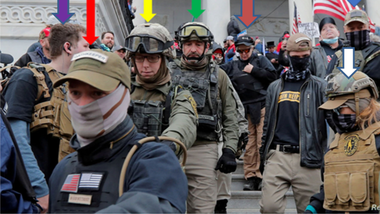 Members of the Oath Keepers during the January 6 Capitol insurrection. 