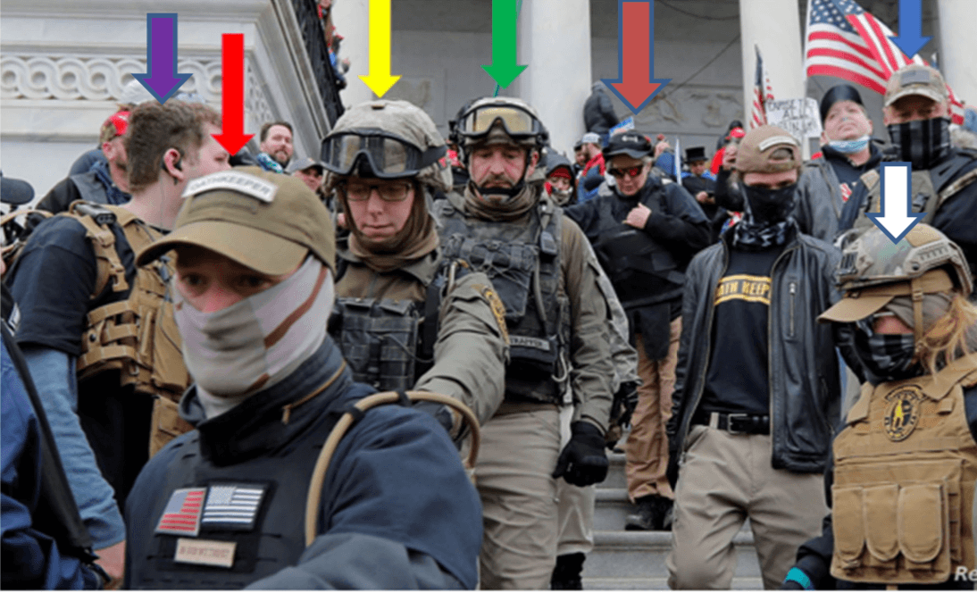 Members of the Oath Keepers during the January 6 Capitol insurrection. 