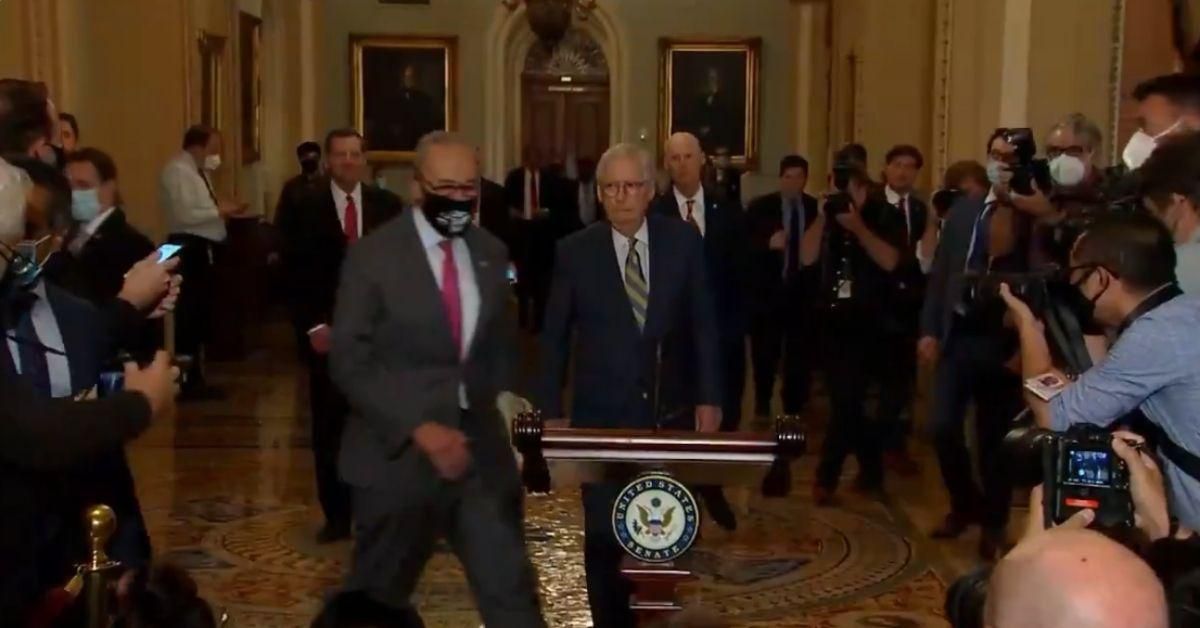 Chuck Schumer Pulls Off Boss Move By Cutting Off Mitch McConnell As He Approaches Podium