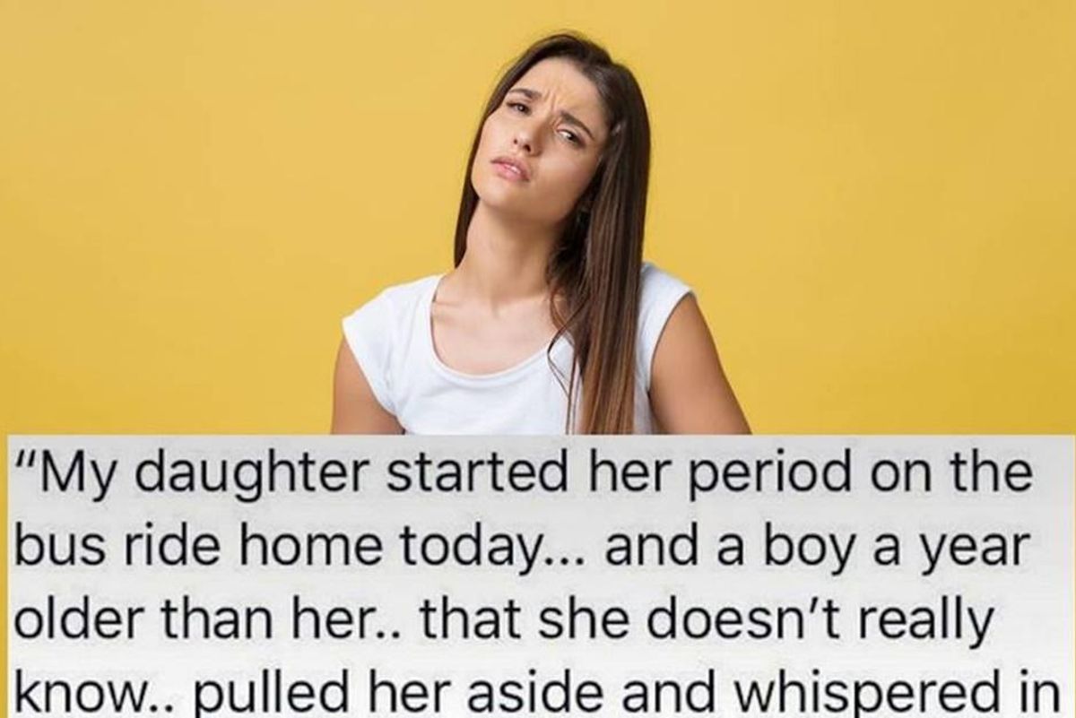Mom praises teen boy for the way he helped her daughter with a period emergency