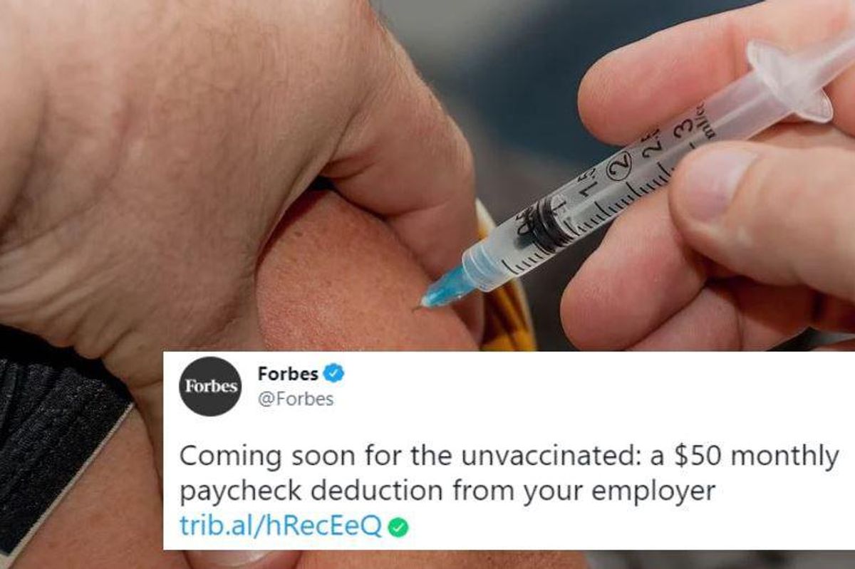 Employers say they could dock the pay of employees who refuse to get a COVID-19 vaccine