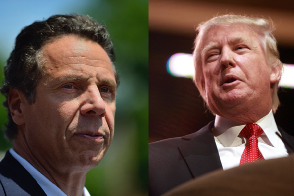 New York Gov. Andrew Cuomo, left, and former President Trump 