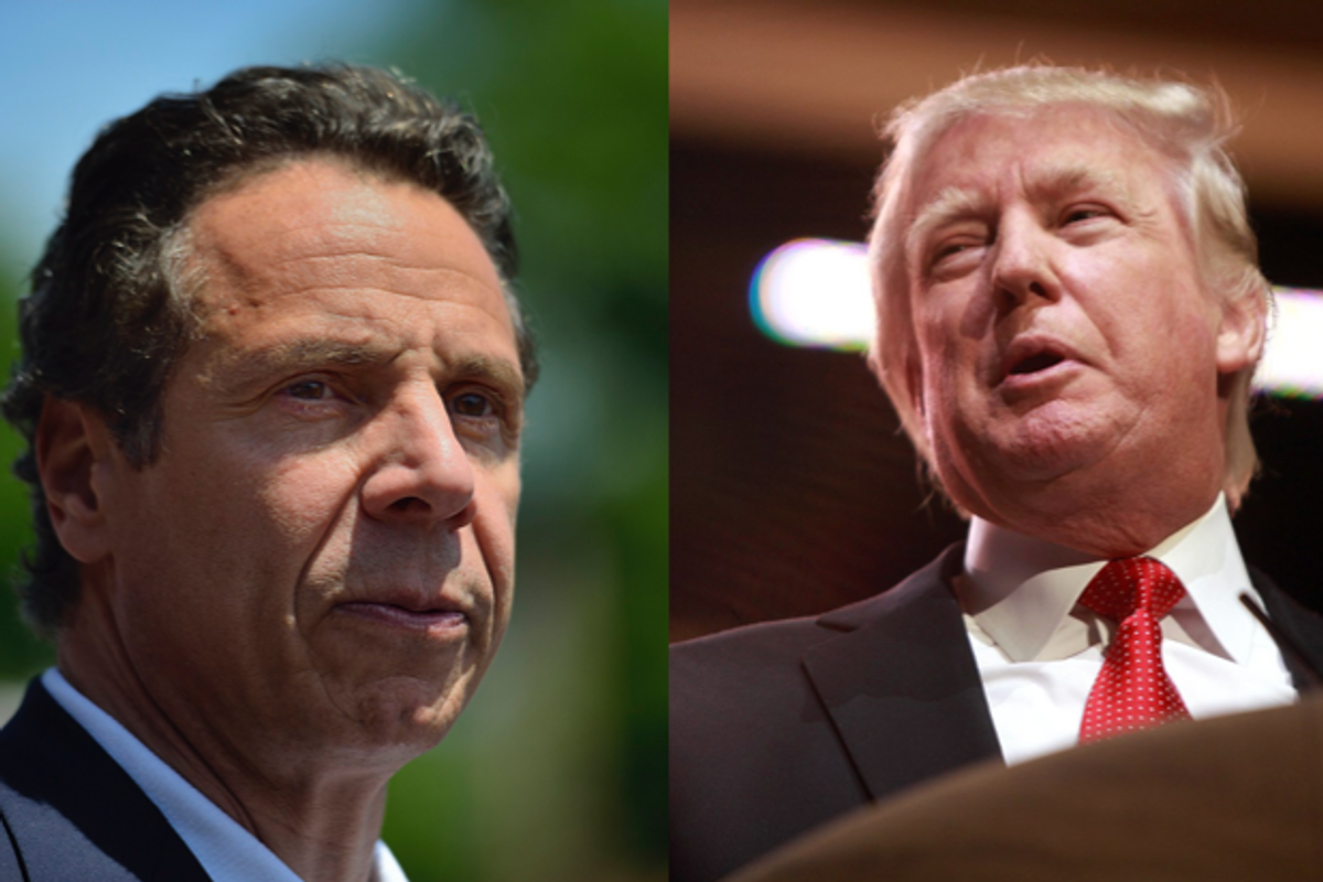 New York Gov. Andrew Cuomo, left, and former President Trump