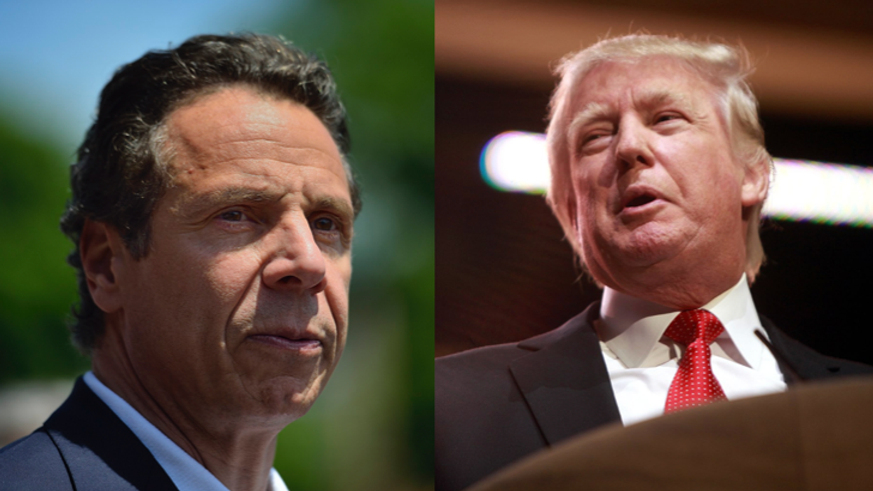 New York Gov. Andrew Cuomo, left, and former President Trump