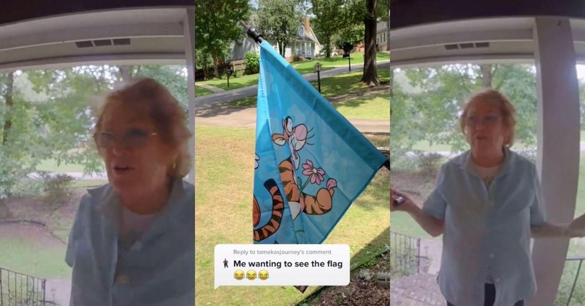 Black Woman Stunned After White Neighbor Scolds Her For Hanging 'Tigger' Flag Outside Her House