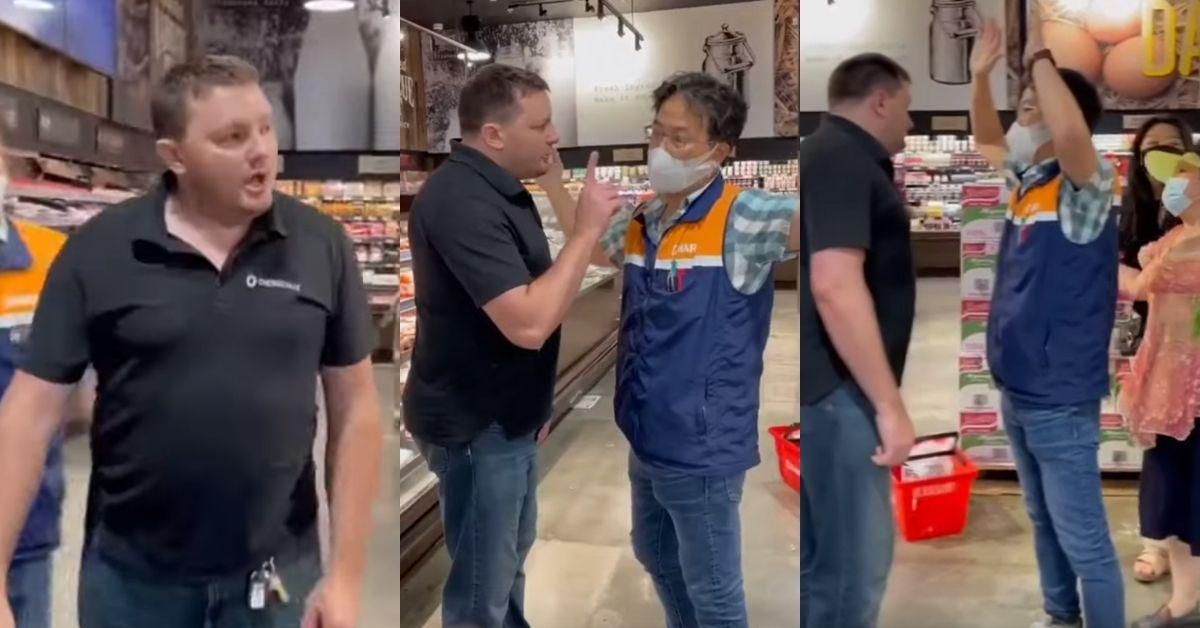 Customers Confront Anti-Masker Who Tried To Ram Korean Supermarket Worker With Cart