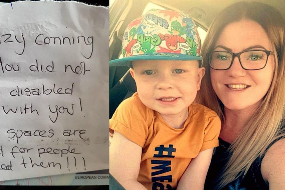 She got a nasty note on her car for parking in a disabled spot. Her response is a vital read.