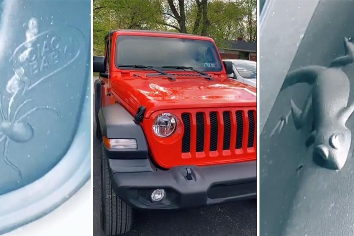 car details; a red jeep