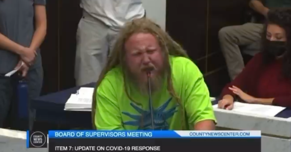 Anti-Vaxxer Unleashes Bizarre Fire And Brimstone Rant At San Diego Board Meeting In Viral Video
