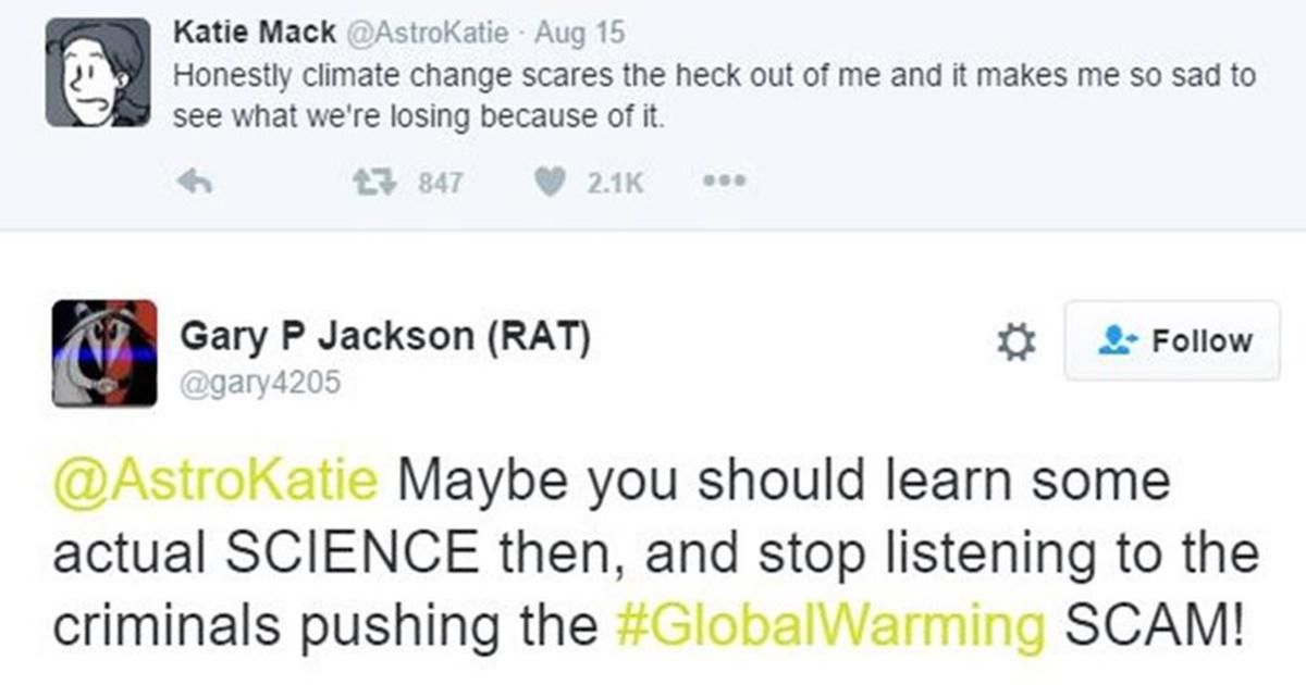 climate change, twitter, astrophysicist