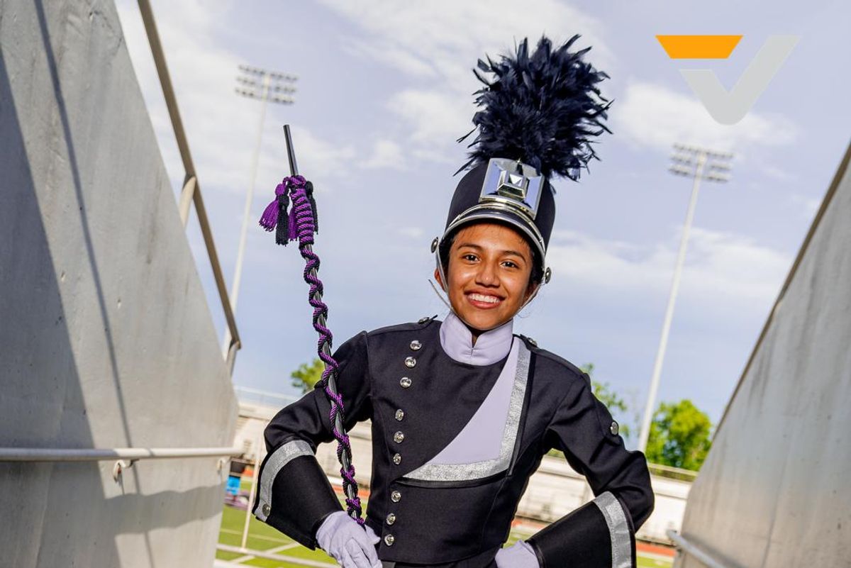 LOVE AT FIRST SOUND: Cortez has learned more than notes in becoming drum major