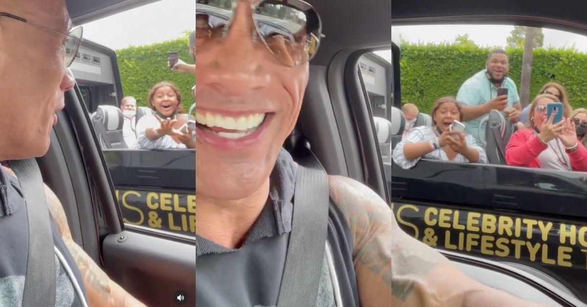 The Rock Sends Tour Bus Into Full Meltdown Mode After Pulling Up Next To Them In Viral Video