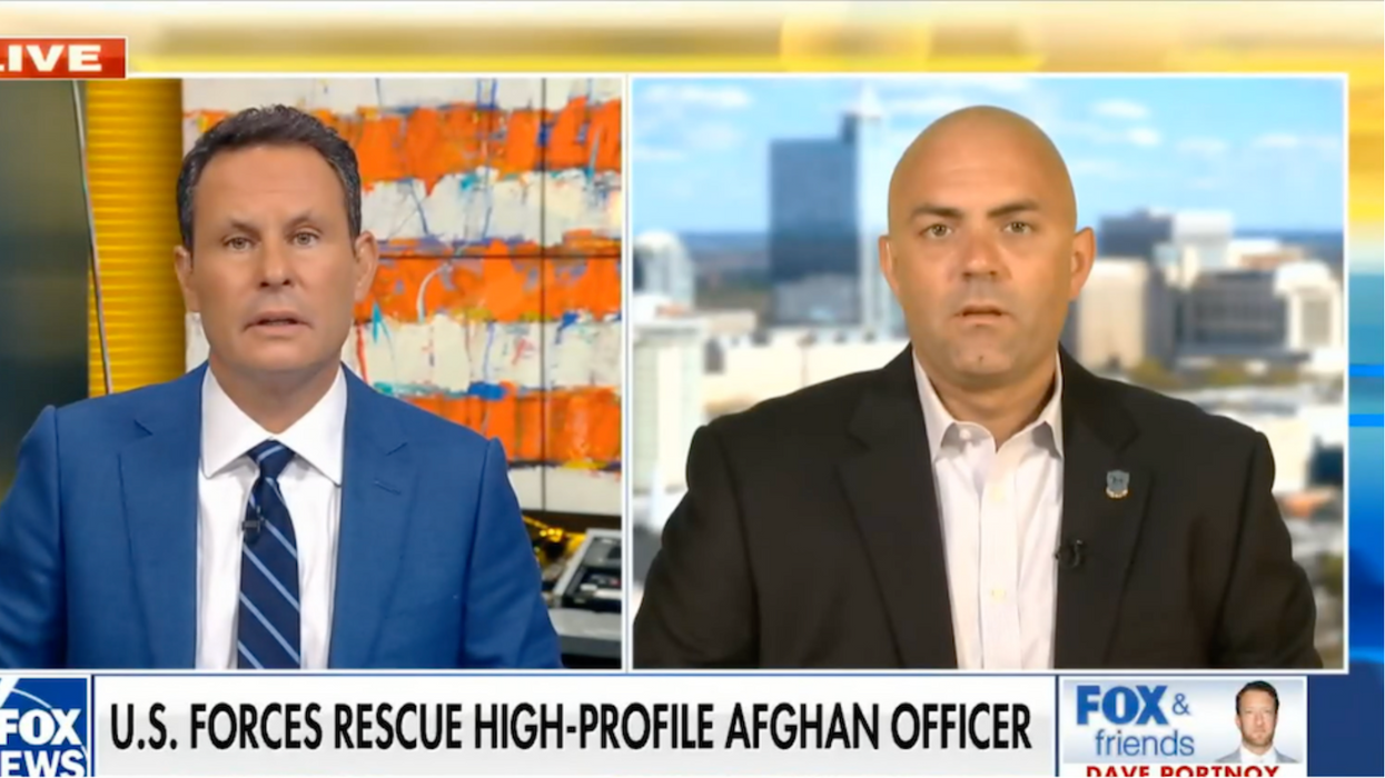 Former Army Special Forces commander Ryan Brummond, right, on Fox News with Brian Kilmeade.