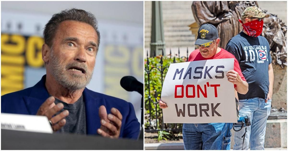 Arnold Schwarzenegger uses the perfect analogy to explain 'real freedom' to anti-maskers