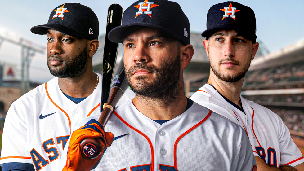 Astros Yordan Alvarez, Jose Altuve, Kyle Tucker